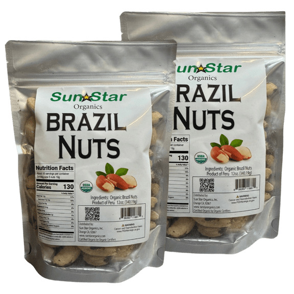 Organic Brazil Nuts - 12oz - Buttery, Nutritious Snack, Gluten-Free (2 PACK)