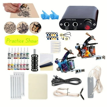 Tattoo Power Supply Kit Complete Professional Liner Shader Alloy Silicone Tattoo Clip Cord Pedal Lism 2lb