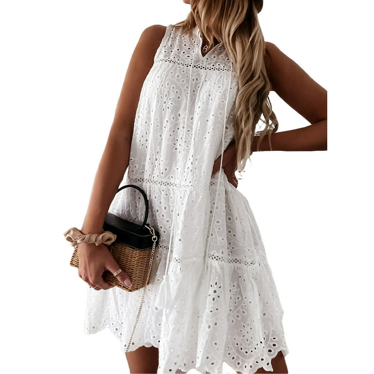 Plain white summer dress top