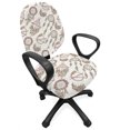 thumbnail image 1 of Feather Office Chair Slipcover, Dreamcatchers Gypsy Prehistoric Tribal Print, Protective Stretch Decorative Fabric Cover, Standard Size, Pale Brown Beige, by Ambesonne, 1 of 5