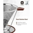 thumbnail image 2 of Stainless Steel Coffee Filter, Adornlife Reusable Pour-In Coffee Filter Conical Coffee Dripper with Removable Cup Holder and Bonus Brush (Honeycomb Design), 2 of 6