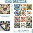 thumbnail image 2 of 36 pegatinas de azulejos de estilo mosaico, autoadhesivas, despegables y adhesivas, estilo bohemio y mediterráneo., 2 of 9