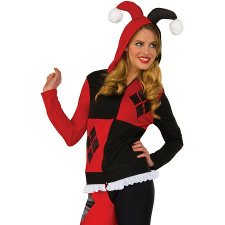 Adult's Womens Classic DC Comics Harley Quinn Fitted Hoodie Costume