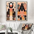 thumbnail image 1 of Designart "Retro Pink Bohemian Tribal Geometry IV" Modern Geometric Framed Wall Art Set Of 2 - Modern Pink Gallery Wall Frame Set For Home Decor, 1 of 6