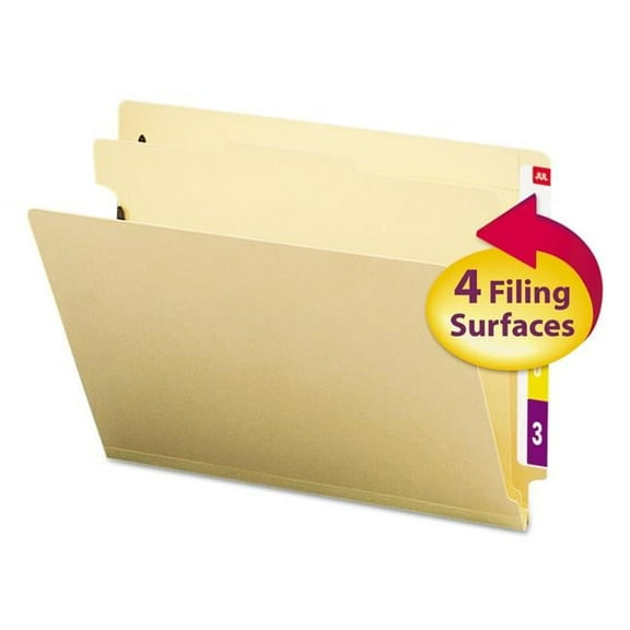 Smead SMD26825 End Tab Classification Folder with 1 Divider, Manila - Size Letter