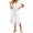 White, variant on Women’s Solid Collared Shirt Midi Dress, Self Tie Waist Belt Lightweight Flax Blend Dress, Breathable Casual Everyday Summer Dress with Side Slits & Chest Pocket Green XL