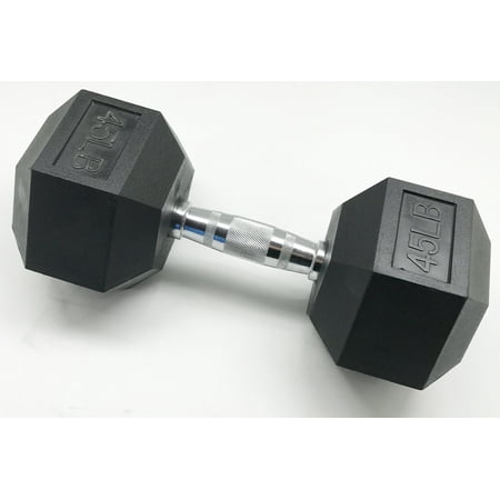 BalanceFrom Barbell Rubber Coated Cast Iron Hex Dumbbell,