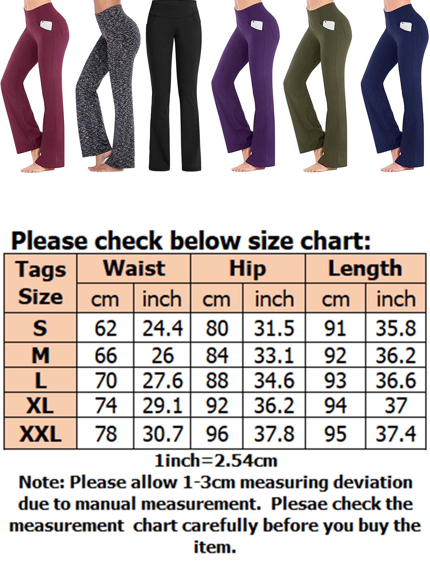 Women's Bootcut Yoga Pants with Pockets 