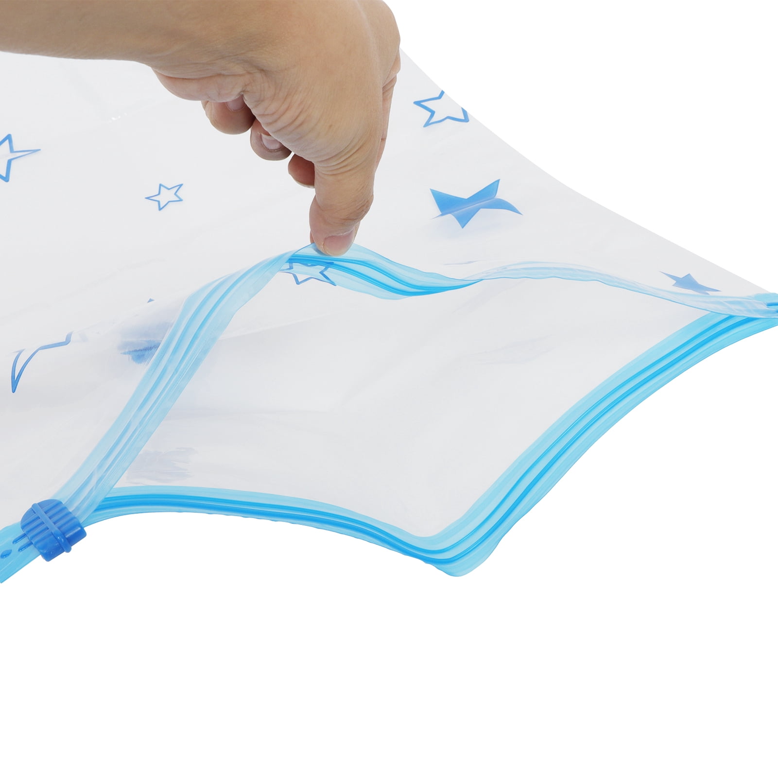Suodoka 6-Piece Reusable Vacuum Storage Bag Set with Hand Pump for Quilt Clothes Blanket Bedding Space Saving
