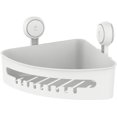 thumbnail image 1 of TORUBIA Collection Bath & Shower Corner Caddy - Suction Wall Mounted Organizer - Bathroom Shelf & Storage Basket, 1 of 7