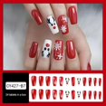 thumbnail image 1 of Christmas 24PCs False Fake Nails Snowflake French Fake Nails Acrylic Nail A, 1 of 8