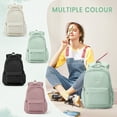 thumbnail image 4 of Lightweight School Backpack for Women Men, Laptop Travel Casual Daypack College Secondary School Bags Waterproof Bookbag Simple Backpack Aesthetic Cute Backpack, Light Green, 4 of 9
