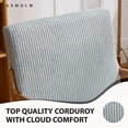 thumbnail image 5 of Mid Century Modern Accent Chair, Arm Chair Living Room Chairs with Lumbar Pillow Upholstered Lounge Reading Chair with Solid Wood Frame & Corduroy Fabrics for Living Room Bedroom (Greyish Blue), 5 of 7