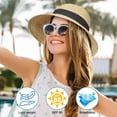 thumbnail image 6 of Womens Straw Hats Wide Brim Summer Visor Beach Sun Hat Packable UPF UV Foldable Travel, 6 of 6