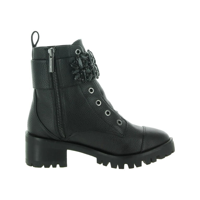 Karl Lagerfeld Paris Womens Pippa Lugged Sole Zipper Ankle Boots Walmart