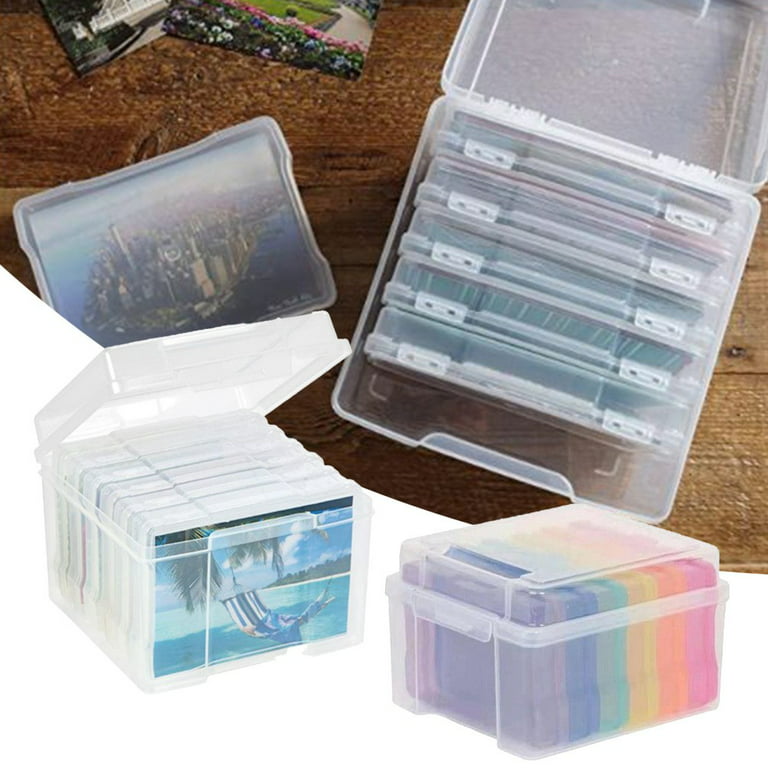 Photo Storage Box 5x7, Picture Storage Containers, Photo Keeper Organizer,  Seed Organizer Storage Box, Plastic Photo Craft Keeper Case (Clear)