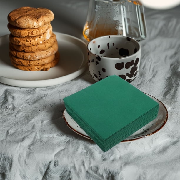 unbranded 50Ud Servilletas Para Restaurante En Verde Oscuro De Pulpa De Madera Natural Durables Y Suaves
