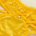 thumbnail image 5 of eczipvz Women's Sexy Satin Thong Panties Lace Tangas Cheeky Underwear Cotton Brief(Yellow,M), 5 of 7