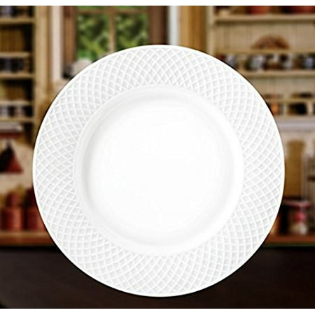 Antique European China - Wilmax WL-880101, 10” Julia Collection White Porcelain Round Dinner Plate, Classic European Bone China Serving Plates, Gift Box Set of 6