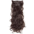 thumbnail image 2 of SHCKE Hair Extensions 24" Clip in Wavy Curly Hair Extensions 26" Straight Fluffy Hair Extensions Colorful Synthetic Full Head Clip in Hair Pieces for Women, 2 of 5