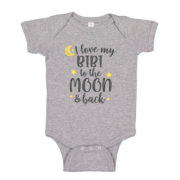 I Love My Bibi To The Moon And Back Baby Bodysuit One Piece NB Athletic Heather