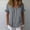 Gray women v neck blouses a1, variant on Women V Neck Short Sleeve Blouses Button Down Tops Casual Loose T Shirts Holiday Summer Fashion Clothes, White 2XL