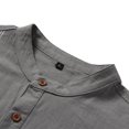 thumbnail image 6 of AZoiNM Men's 3/4 Sleeve Henley Shirt Smart Casual Slim Fit Button Collar Moisture-Wicking Urban Fashion Top for Spring and Fall, 6 of 9