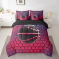 thumbnail image 2 of Erosebridal Ensembles de Literie Basketball 3D Taille Simple, Ensemble de Lit Sportif, Décor Hexagonal Géométrique, Réversible 7 Pcs, 2 of 5