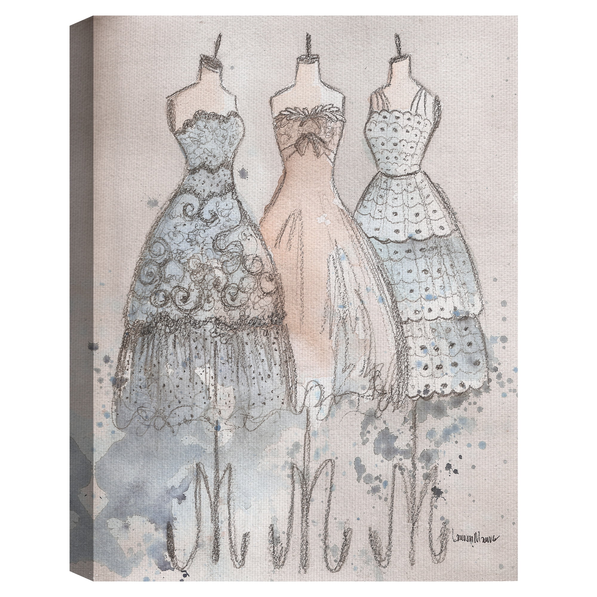 Masterpiece Art Gallery Scallop Lace Dresses By Lauren Maurer Canvas Art Print 18" x 24"