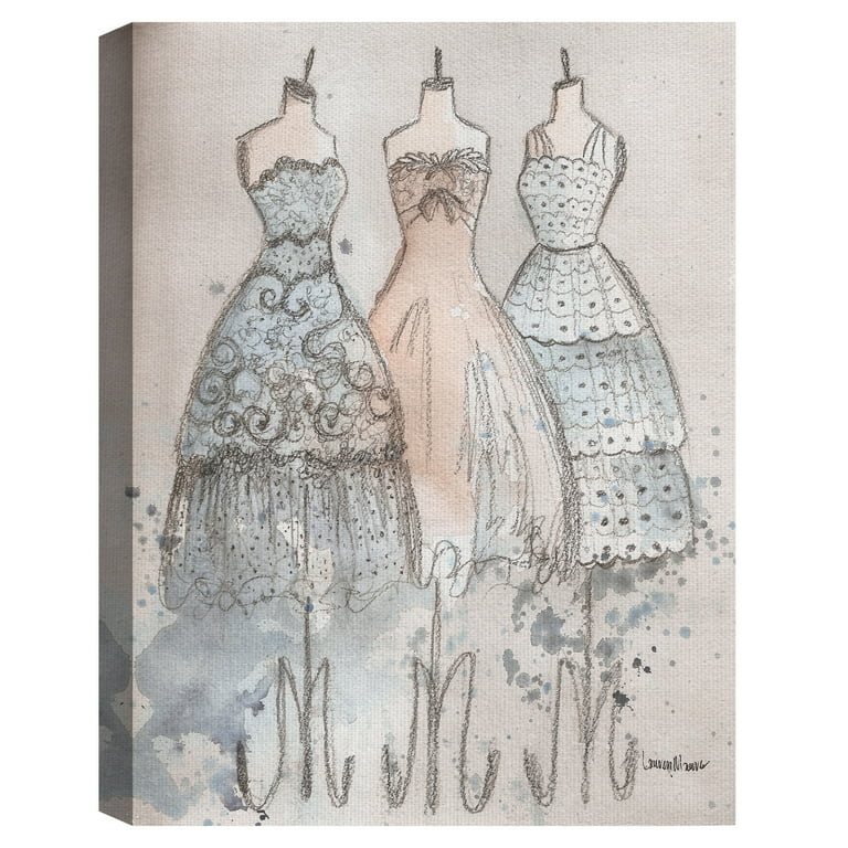 Masterpiece Art Gallery Scallop Lace Dresses By Lauren Maurer Canvas Art Print 18 inch x 24 inch