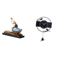 thumbnail image 1 of Estatua de bailarina de ballet, figura de bailarina, reloj de pared decorativo, reloj de pared, péndulo oscilante, material de resina acrílica, adecua, 1 of 8