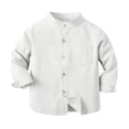 thumbnail image 3 of Birdeem Spring and Summer Cute Print Boys Hort Sleeve Stand-Up Collar Blouse, 3 of 8