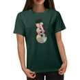 thumbnail image 4 of Jinhomg Womens Funny Christmas Shirts 2025 Novelty Snowman Graphic Xmas Tops Fall Winter Comfy Short Sleeve Round Neck Holiday Tees Prime Green S, 4 of 6