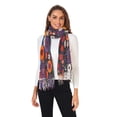 thumbnail image 2 of FORMRS Womens Scarf Winter Soft Long Big Warm Shawls Wrap Tassel Scarves, Purple Flowers, 2 of 9