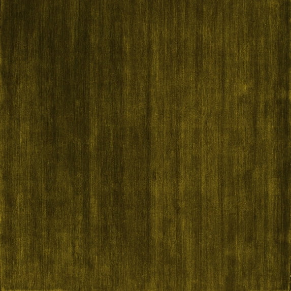 Ahgly Company Indoor Square Abstract Yellow Contemporary Area Rugs, 7' Square