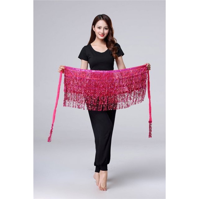 Cadena de cintura extendida para danza del vientre de Halloween, bufanda de cintura para danza india, bufanda de cadera con borlas brillantes, accesorios para danza oriental