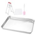 thumbnail image 1 of LEEYNEER Steamed Rice Roll Plate Food Steamer Cooking Tray Rectangle Baking Tray Baking Pans Steamed Rice Tray Toaster Oven Trays, 1 of 5