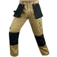 thumbnail image 2 of Notus Men's Work Utility & Safety Pants Reinforced Cordura Knee Tactical Pants Utility Tools Holster Pockets workwear pants Khaki 40-30, 2 of 7