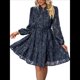 thumbnail image 1 of Vestidos de Otoño 2025 de Larga para Mujer, Minivestido Informal de Corte A con Botones y Cinturón, para Otoño e Invierno. Azul Marino S, 1 of 10
