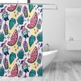 thumbnail image 3 of XMXY Cool Cartoon Watermelon Ice Cream Long Shower Curtains, Waterproof Weighted Thick Bathroom Curtain with 12 Plastic Hook, 72x72 Inch, 3 of 9