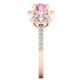 thumbnail image 3 of 1.46 ct Round Cut Simulated Pink Diamond 3 Stone 18K Rose Gold Womens Engagement Ring, 3 of 5