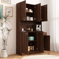thumbnail image 2 of Walnut Wardrobe with 6 Doors, 1 Drawer & Shelf / Good-Quality Bedroom Storage, 2 of 6