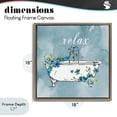 thumbnail image 4 of Stupell Industries French Country Floral Bathroom Rules Relax Brown Floating Frame Canvas Art, 18 x 18, by Nan, 4 of 8