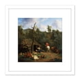 thumbnail image 1 of Van De Velde The Hut 8X8 Inch Square Wooden Framed Wall Art Print Picture with Mount, 1 of 4