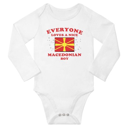 

Everyone Loves a Nice Macedonian Boy Baby Long Slevve Bodysuits Unisex Gifts (White 18-24 Months)