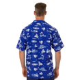 thumbnail image 3 of UZZI Mens Hawaiian Casual Button Down Short Sleeve Beach Surf Aloha Party Shirt, Blue Aloha, Size: Medium, Uzzi Active Wear, 3 of 3