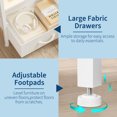 thumbnail image 3 of Modern Rustic Patio Side Table with 2 Fabric Drawers, 3-Tier Open Storage Shelf, Small Space Organizer, Outdoor End Table for Bedroom, Living Room, Dorm or Apartment, White, 3 of 7