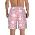 thumbnail image 3 of Kdxio Rabbit And Flower Pattern Mens Casual Shorts - Drawstring Summer Beach Sports Shorts for Men, 3 of 9