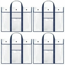 NUAHRHY 4pcs Art Portfolio Bag PVC Carrying Case Poster Storage Pouch Bag Organizer with Pocket Portable Bulletin Board Holder for Teacher Classroom