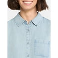 thumbnail image 4 of Time and Tru Women's Sleeveless Button Down Shirt, Sizes XS-XXXL, 4 of 5
